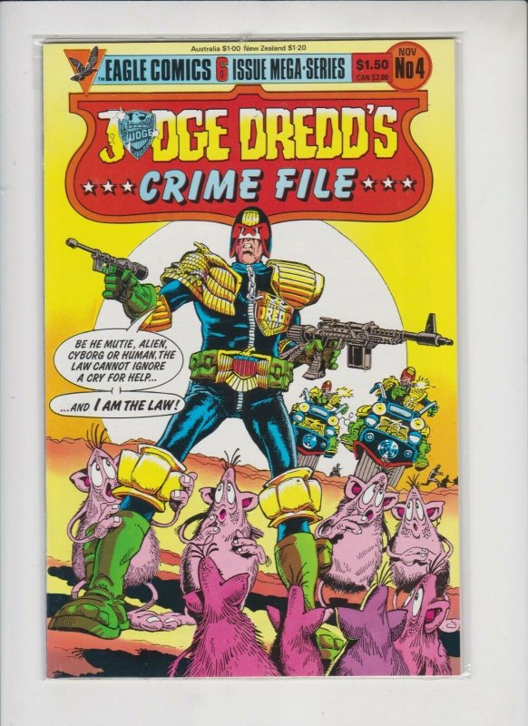 JUDGE DREDD'S ***CRIME FILE*** # 4 1985  EAGLE  COMICS / UNREAD / HIGH