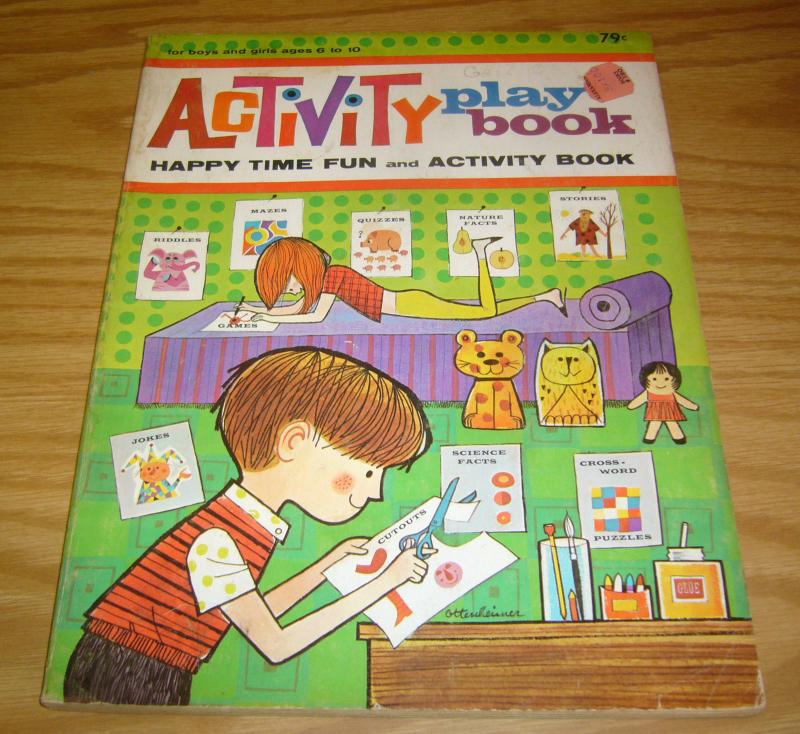 Activity Play Book SC FN happy time fun - waldman 1967 - 96 pages - vintage