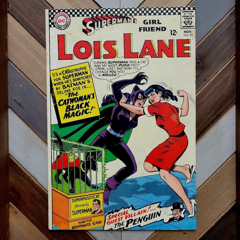 SUPERMANS GIRL FRIEND LOIS LANE #70 VG (DC 1966) 1st App Silver Age CATWOMAN