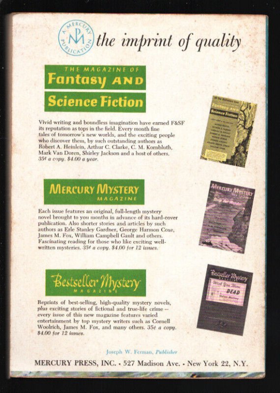 Mercury Mystery Magazine 12/1958-Hardboiled pulp thrills by Ed Lacy-Thomas Mi...