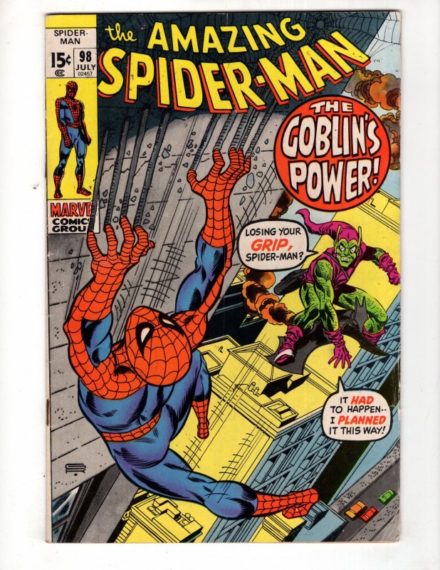 The Amazing Spider-Man #98 (1971) DRUGS Issue - *NOT APPROVED by CCA* / ID#541