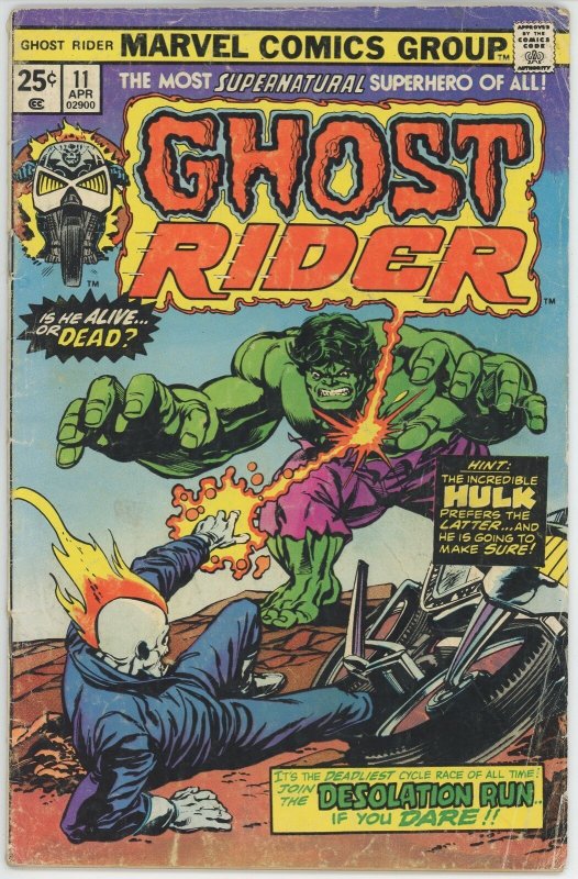 Ghost Rider #11 (1990) - 2.5 GD+ *Hulk Vs Ghost Rider* 