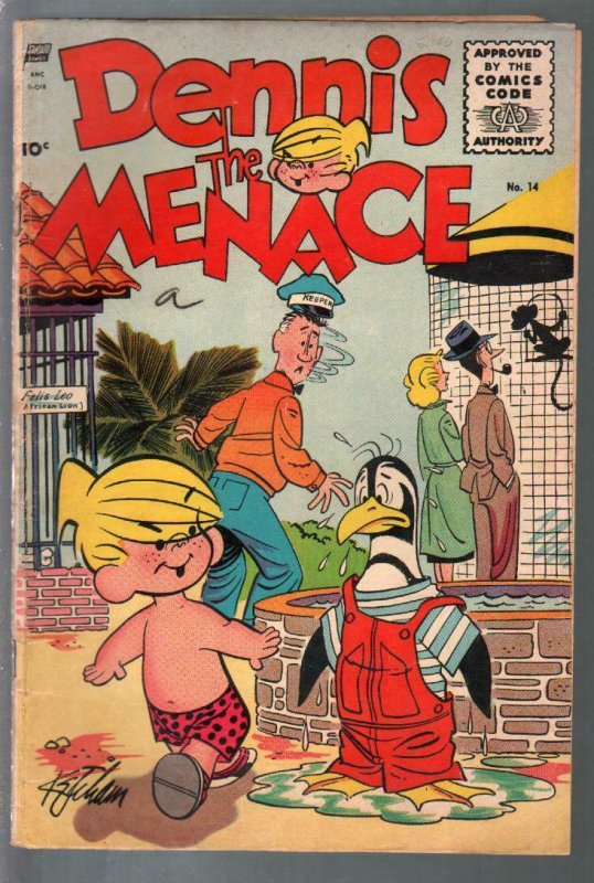 Dennis The Menace #14 1955-Standard-Hank Ketchum-zoo cover-FR 