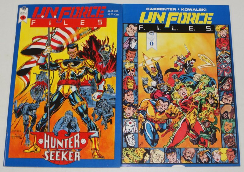 U.N. Force Files #0-1 FN complete series - gauntlet comics set lot (caliber)