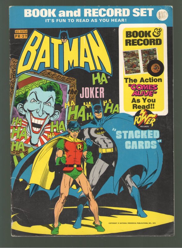 BATMAN BOOK AND RECORD SET JOKER COVER! PR27-NEAL ADAMS ART! TRUMPING THE JOKER!