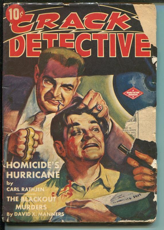 Crack Detective 7/1943-Double Action-Nazi-torture-hard boiled-crime-pulp-G-