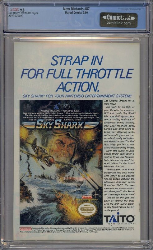 NEW MUTANTS #87 CGC 9.8 1ST CABLE MUTANT LIBERATION FRONT