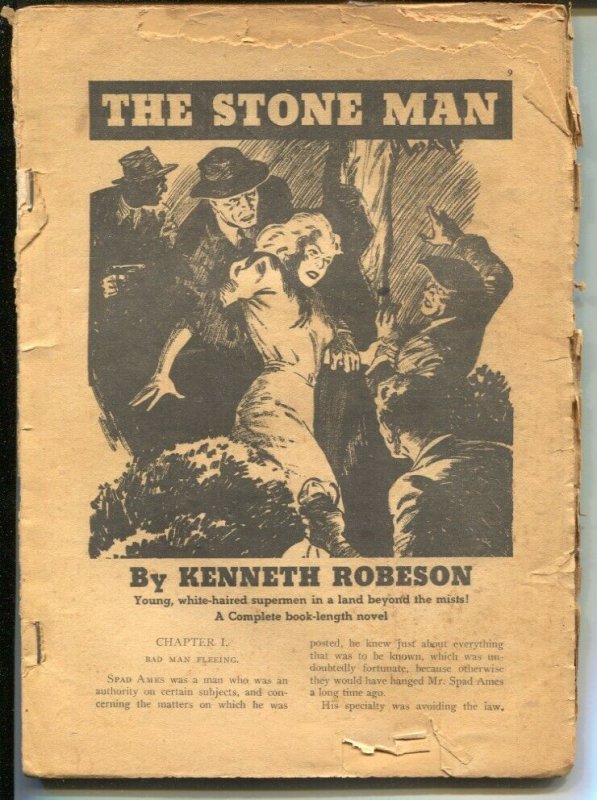 Doc Savage  1940's-The Stone Man-Kenneth Robeson-rare-P