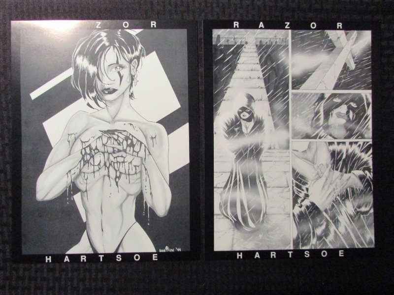 1994 Everette Hartsoe's RAZOR The Suffering Portfolio NM/FN 7 Prints in Envelope