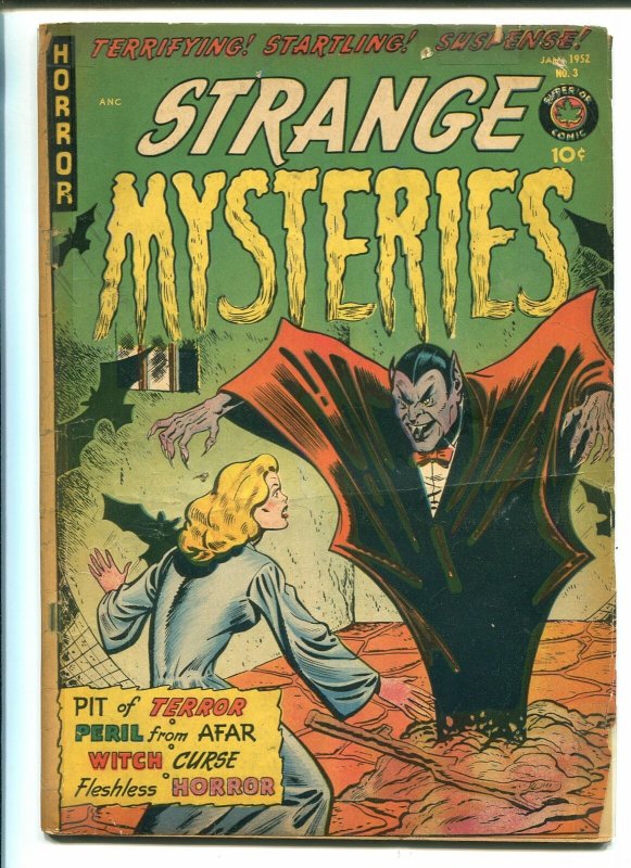 STRANGE MYSTERIES #3 1952-SUPERIOR-VAMPIRE-SEDUCTION OF THE INNOCENT-HORROR-vg- 