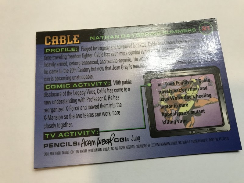 CABLE #21 card : 1995 Fleer Ultra X-men Chromium; NM/M, base, Kubert art