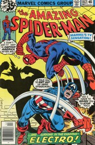 The Amazing Spider-Man #187 (1978) Captain America Comic Book FN- 5.5