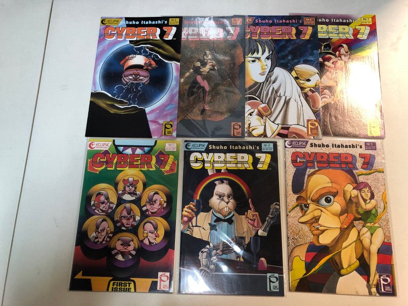 Cyber 7 Book One & Two 1989 #1-7 1-10 VF/NM Complete Sets Shuho Itahashi Eclipse
