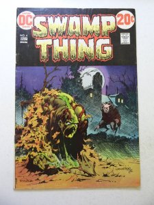 Swamp Thing #4 (1973) VG- Condition 1 tear bc, moisture stain bc