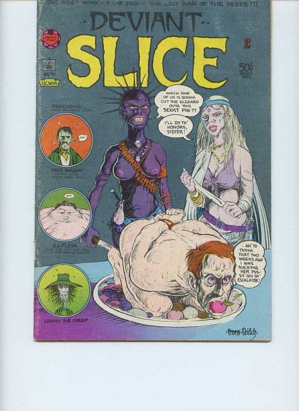 DEVIANT SLICE FUNNIES #2 / Only Printing / 1973 / 36 pages / The Print Mint