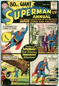 80 PAGE GIANT #1 1964 SUPERMAN ANNUAL  SUPERGIRL ORIGIN VG