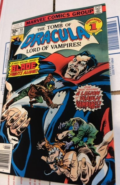 Tomb of Dracula #58 (1977) Blade fights Alone vf see photos