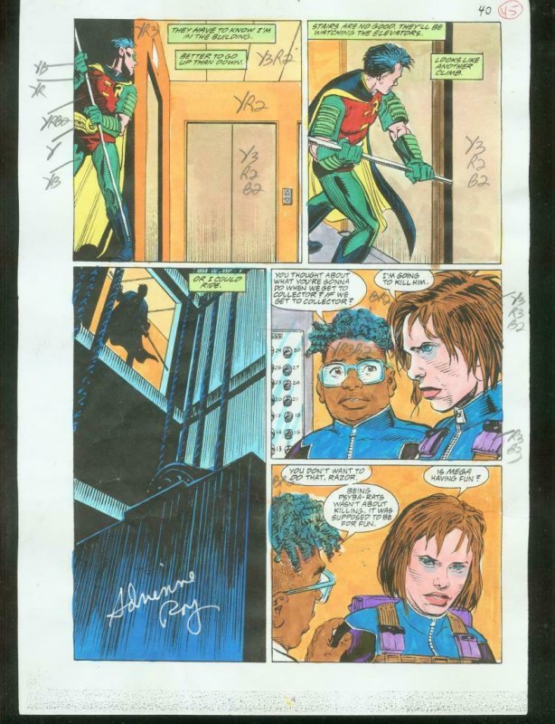 ORIGINAL D.C. COLOR GUIDE ROBIN ANNUAL #2 PG 45-SIGNED VG