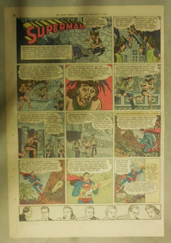(52) Superman Sunday Pages by Wayne Boring 1949 Complete Year Tabloid Page Size