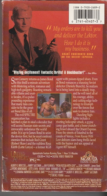 From Russia With Love VHS