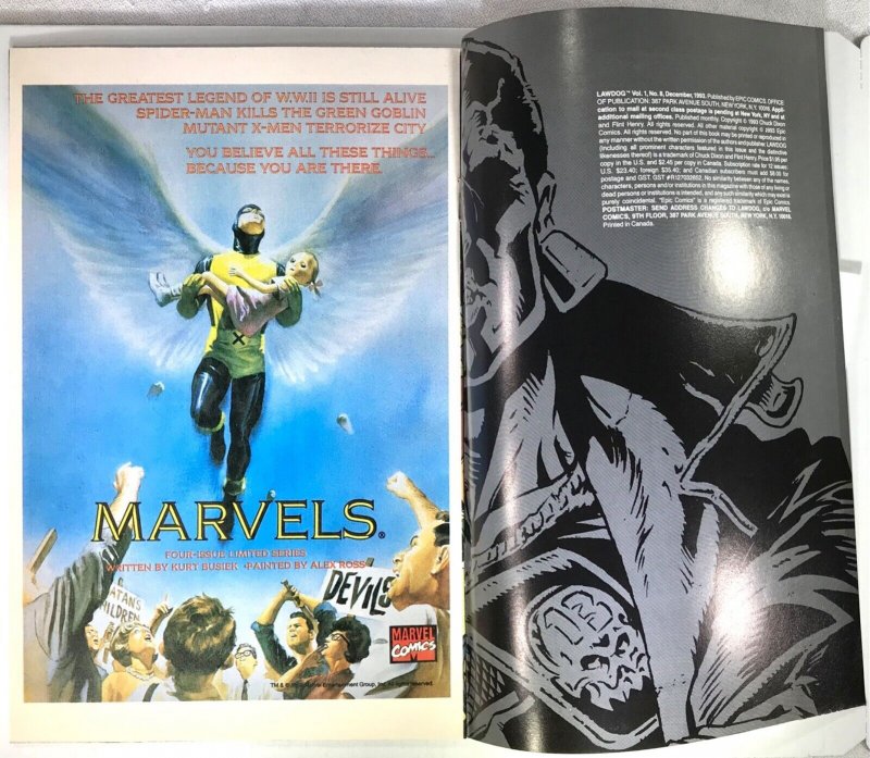 LAW DOG Comic Issue 8 — Chuck Dixon Kwapisz Art - 1993 Epic - Marvel Comics F+