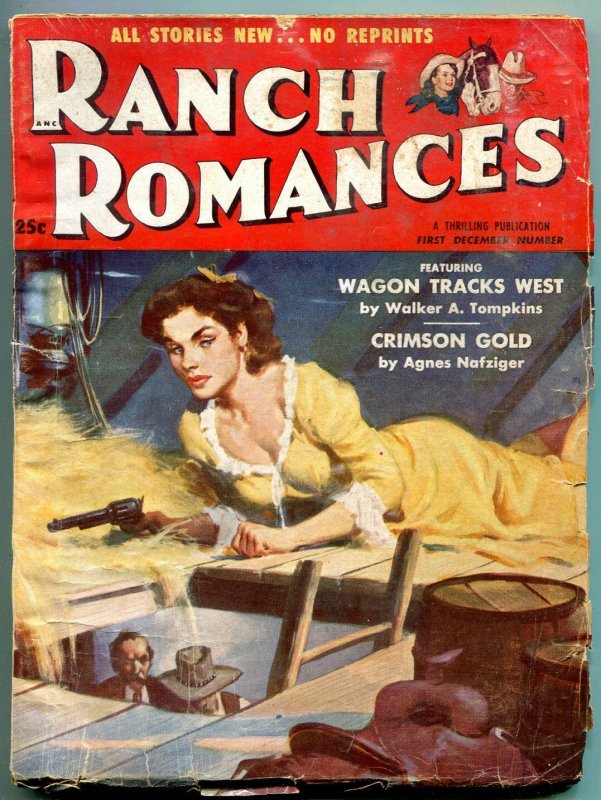 Ranch Romances Pulp 1st December 1954-Crimson Gold-Wagon Tracks West