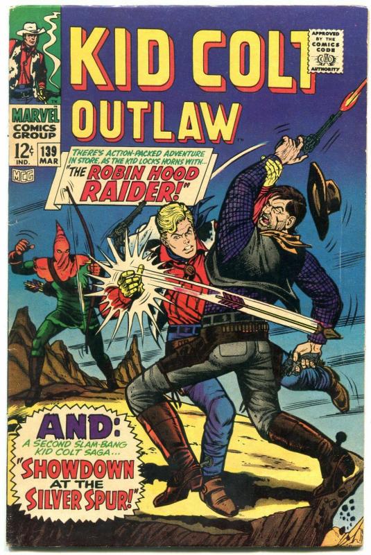 Kid Colt Outlaw #139 1968- Marvel Silver Age Western- Robin Hood Raider VG/F