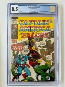 Captain America 134 CGC 8.5 - 1st Captain America Falcon Logo, Stone-Face (1971)