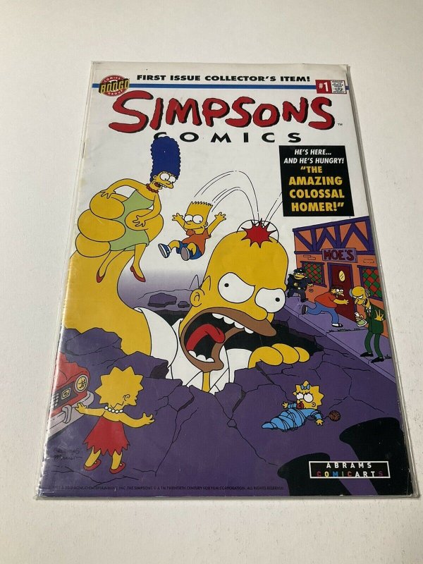 Simpson Comics 1 Vg Very Good 4.0 Bongo Comics no poster | Comic Books ...