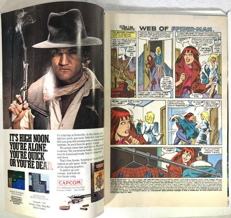 WEB OF SPIDER-MAN Comic Issue 41 — 32 Pages $1.00 Cover  — 1988 Marvel Universe