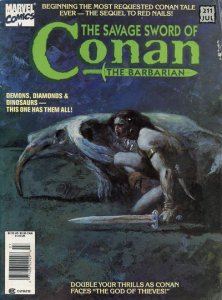 Savage Sword of Conan #211 (Newsstand) VG ; Marvel | low grade comic Red Nails S