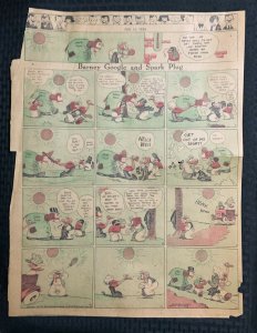 1924 July 13 BARNEY GOOGLE & SPARK PLUG 15x20 Full Sunday Comic Page GD+ 2.5