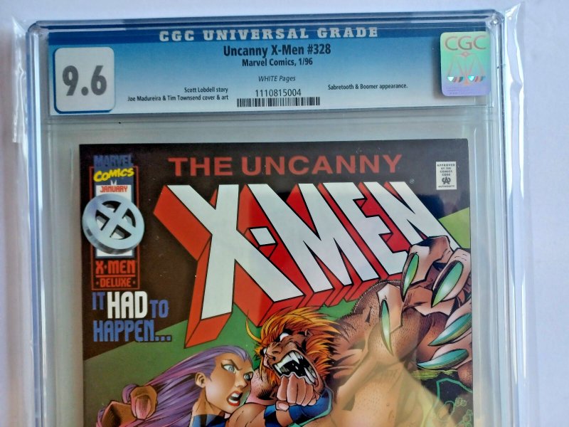 Uncanny X-Men #328 - Psylocke vs Sabertooth - 1996 - CGC 9.6
