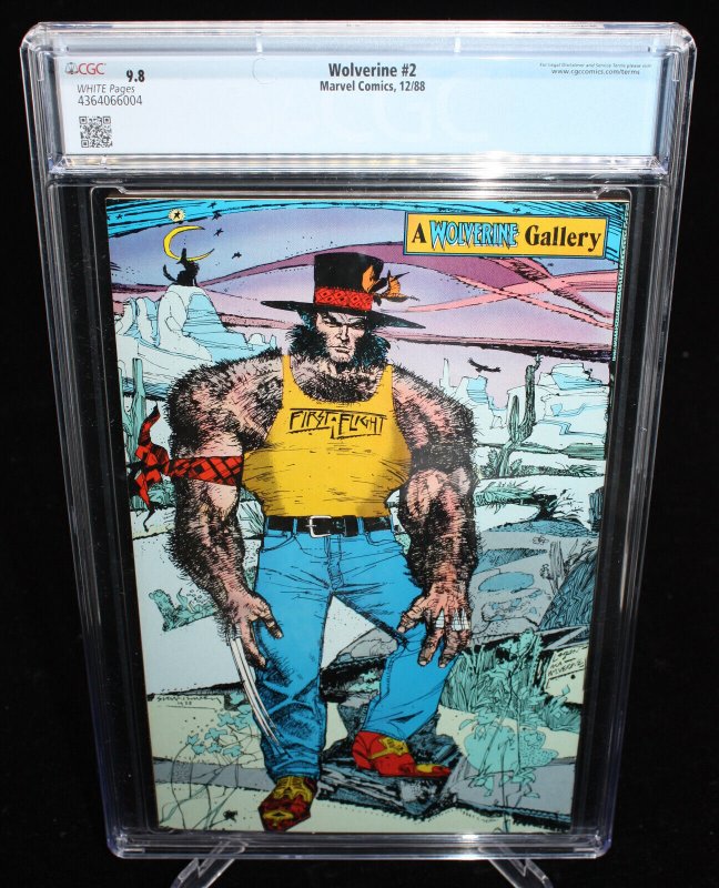 Wolverine #2 (CGC 9.8) Back cover pin-up by Bill Sienkiewicz - 1988