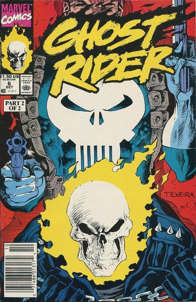 Ghost Rider (Vol. 2) #6 (Newsstand) VF ; Marvel | Punisher 1st Print