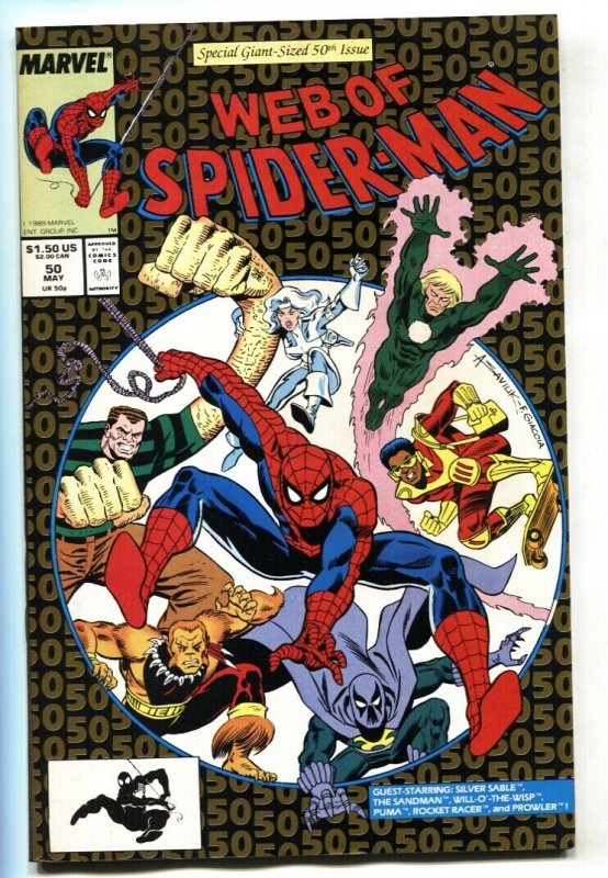 Web Of Spider-man #50 1989- Silver Sable- Sandman - NM- 