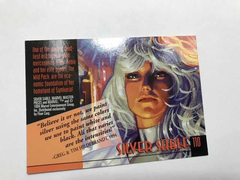 SILVER SABLE #110 card : 1994 Marvel Masterpieces, NM; Hilderbrandt art