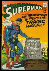 SUPERMAN #215 1969-DC COMICS-DEATH OF LOIS LANE-- ADAMS FN 