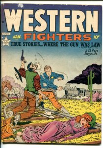 WESTERN FIGHTERS #2 1950-HILLMAN-DEATH VALLEY-VIOLENT COVER-vg