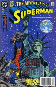 Adventures of Superman #465 (Newsstand) VF ; DC | Statue of Liberty Cover