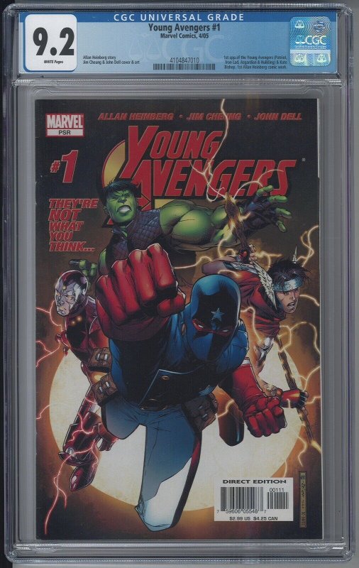 Young Avengers 1 CGC 9.2 NM- 1st Hulkling Patriot Iron Lad Kate Bishop Hawkeye