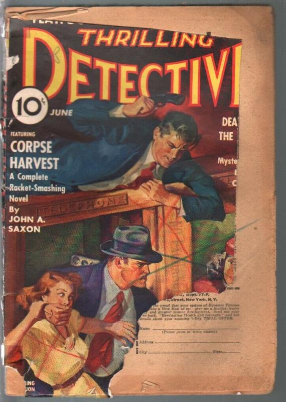 Thrilling Detective 6/1939-hardboiled mystery & crime-FR