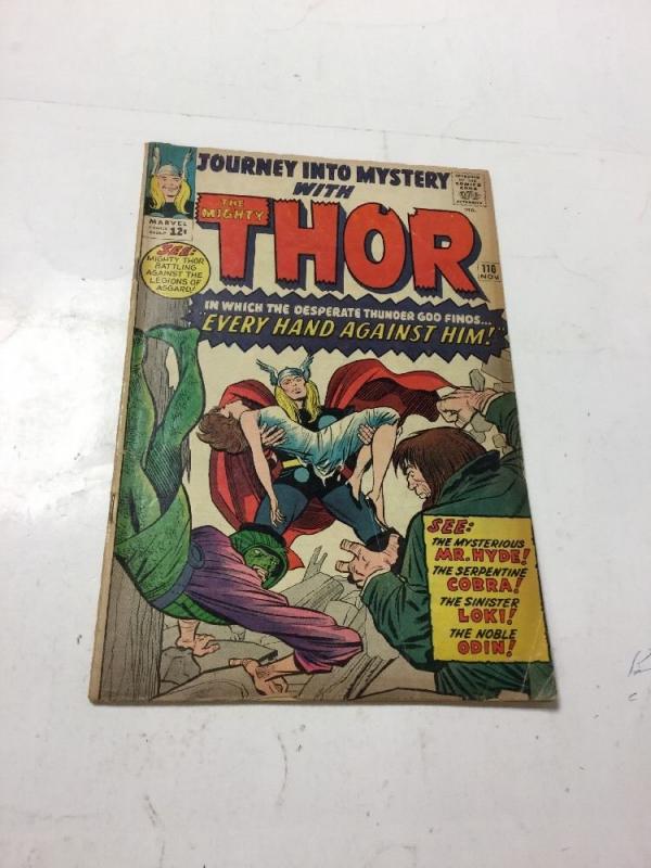 Journey Into Mystery With Thor 110 Vg- Very Good- 3.5