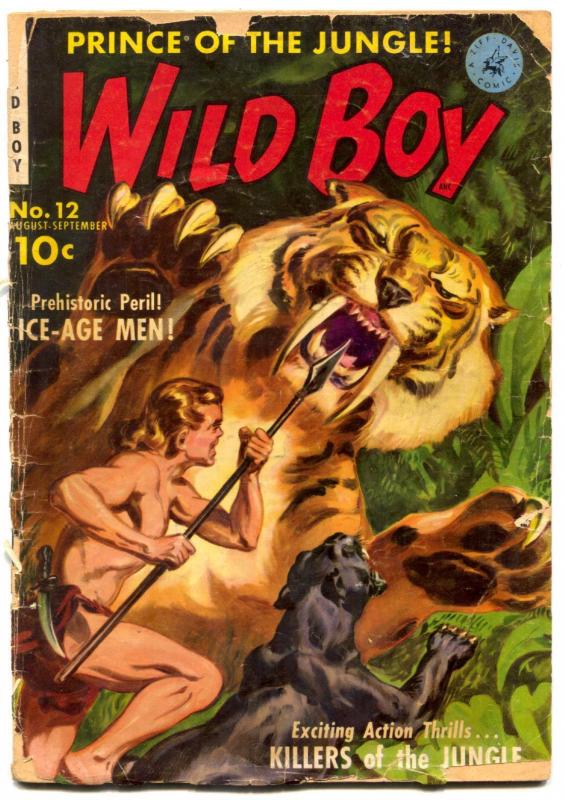 Wild Boy #12 1951- Norman Saunders Tiger cover- Golden Age FAIR