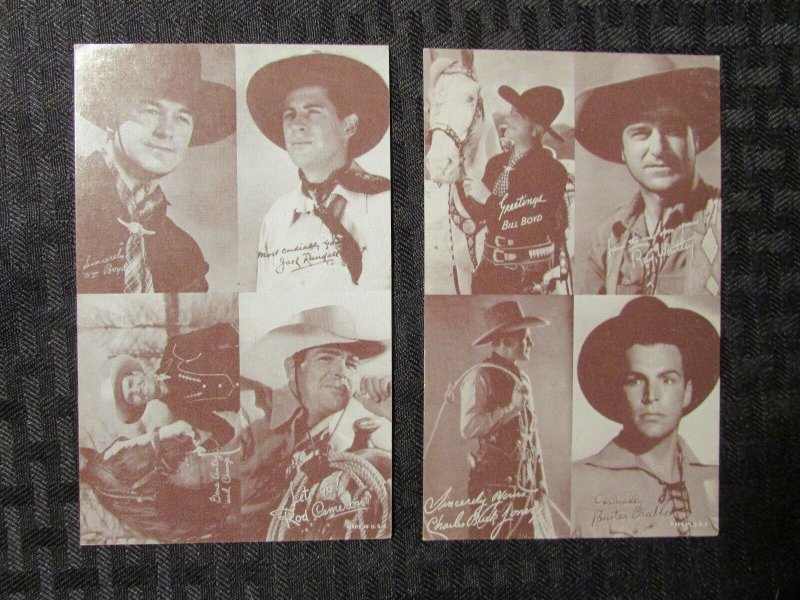 1950's COWBOYS Exhibit Arcade Cards VF 8.0 Rod Cameron Buster Crabbe Buck Jones