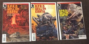 BPRD #1,2,3 Hell on Earth The Devil’s Engine Dark Horse Mignola  Hellboy Set Nm