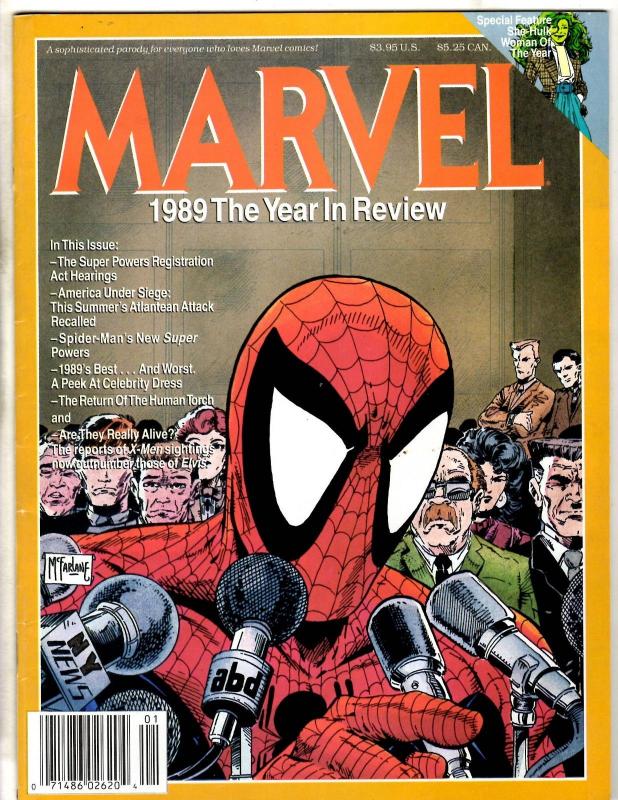 Marvel 1989 A Year In Review Comic Book Magazine Spider-Man McFarlane Cover JW1