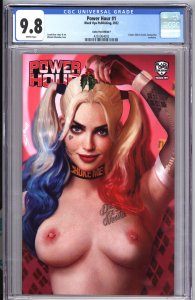 Power Hour #1 Comic Connect Shikarii Close Topless Harley Quinn Cosplay  CGC 9.8