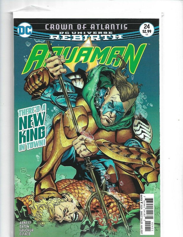 AQUAMAN #24 (2017) REBIRTH, CROWN OF ATLANTIS, ABNETT, EATON, DC, mix1