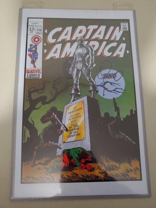 CAPTAIN AMERICA #113 print signed by JIM STERANKO W/COA Measures 11x17